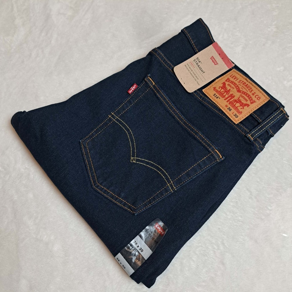 Levi's 514 Men's Size 36x30 Straight Leg Denim blue Jeans Stretch New